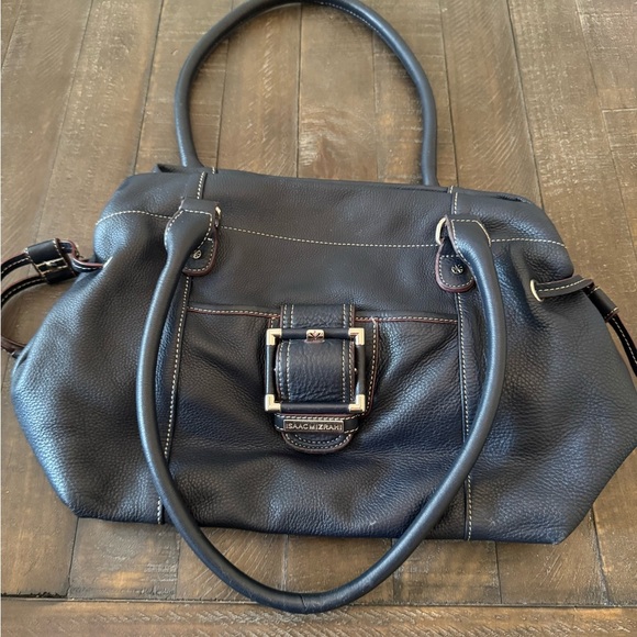 Isaac Mizrahi Navy pebbled leather Shoulder Bag - Picture 1 of 16